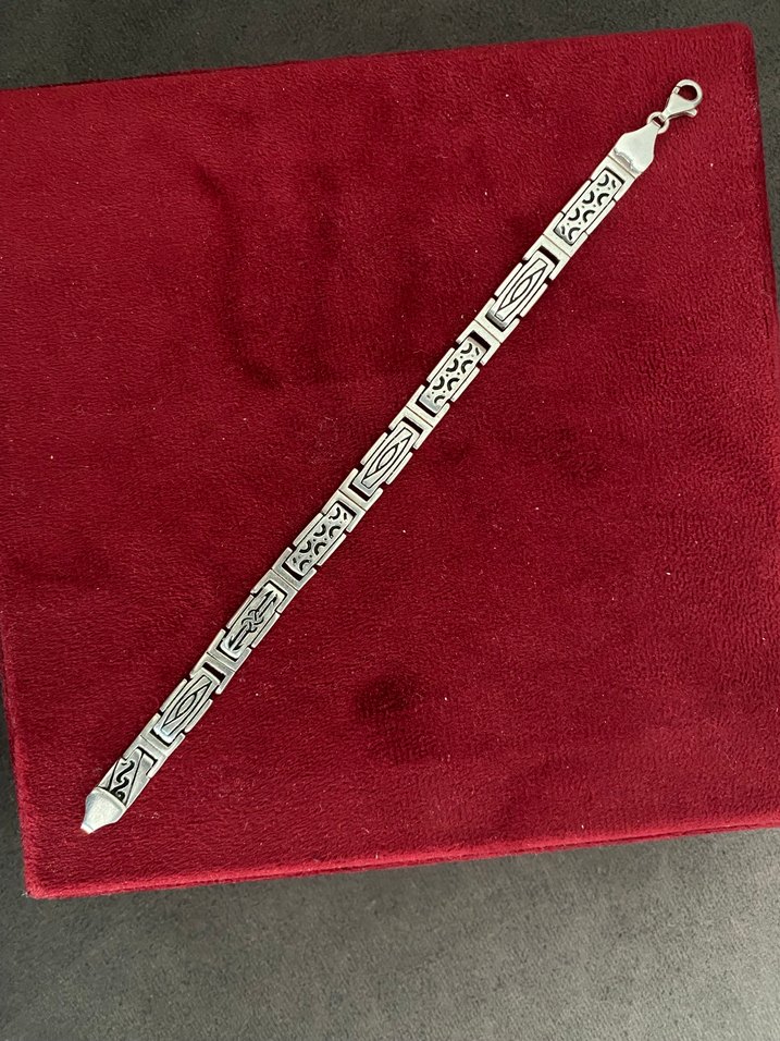 18 gram zırh gibi eski GÜMÜŞ bileklik - Görsel 5