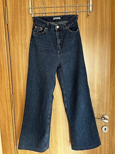 Wide leg lacivert jean