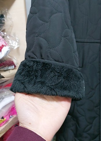 Düğmeli Siyah Uzun Kadın Ceket - Görsel 3