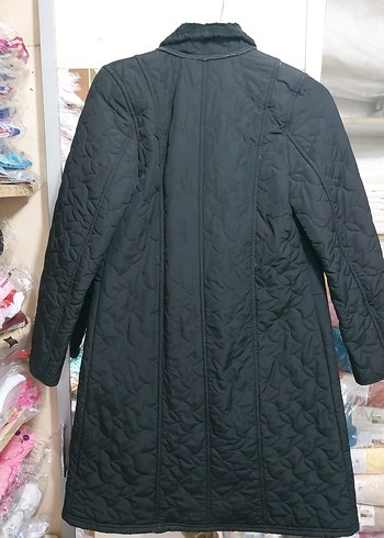 Düğmeli Siyah Uzun Kadın Ceket - Görsel 5