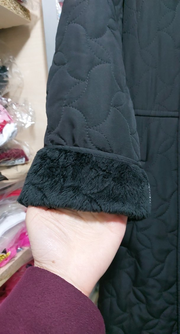 Düğmeli Siyah Uzun Kadın Ceket - Görsel 3