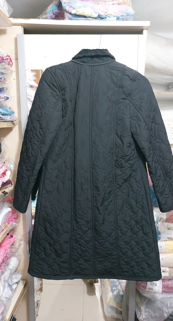 Düğmeli Siyah Uzun Kadın Ceket - Görsel 5