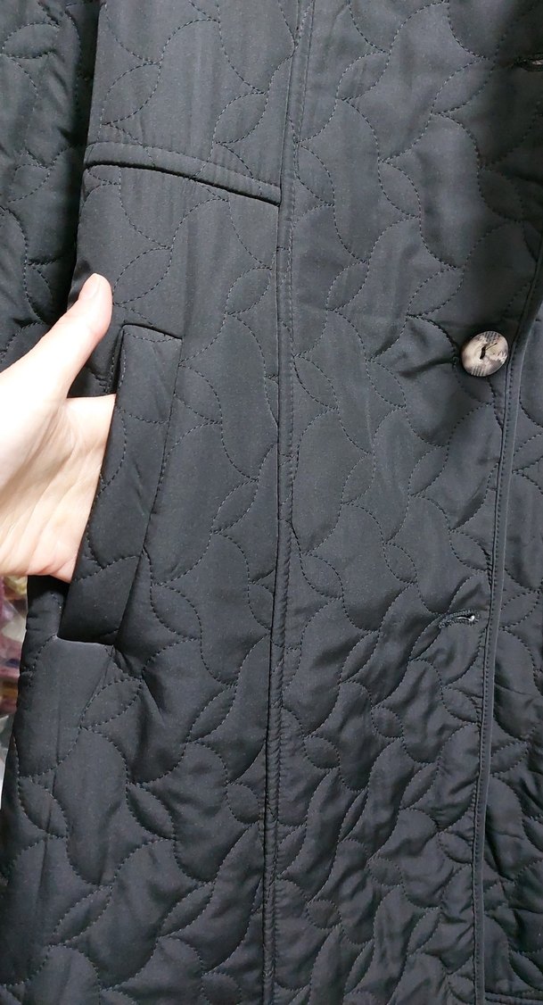 Düğmeli Siyah Uzun Kadın Ceket - Görsel 2