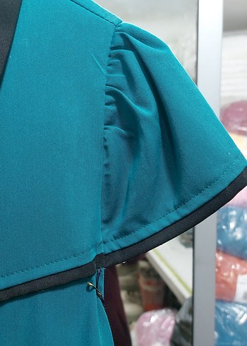 Düğmeli Turkuaz Hamile Tunik - Görsel 3