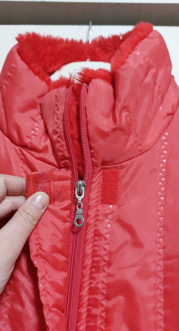 Kırmızı Kadın Uzun Kaban Kürklü - Görsel 3