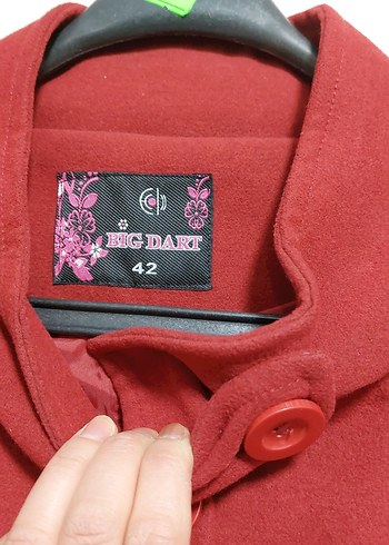 Düğmeli Bordo Kaban - Görsel 3