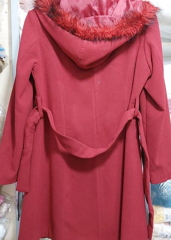 Düğmeli Bordo Kaban - Görsel 5