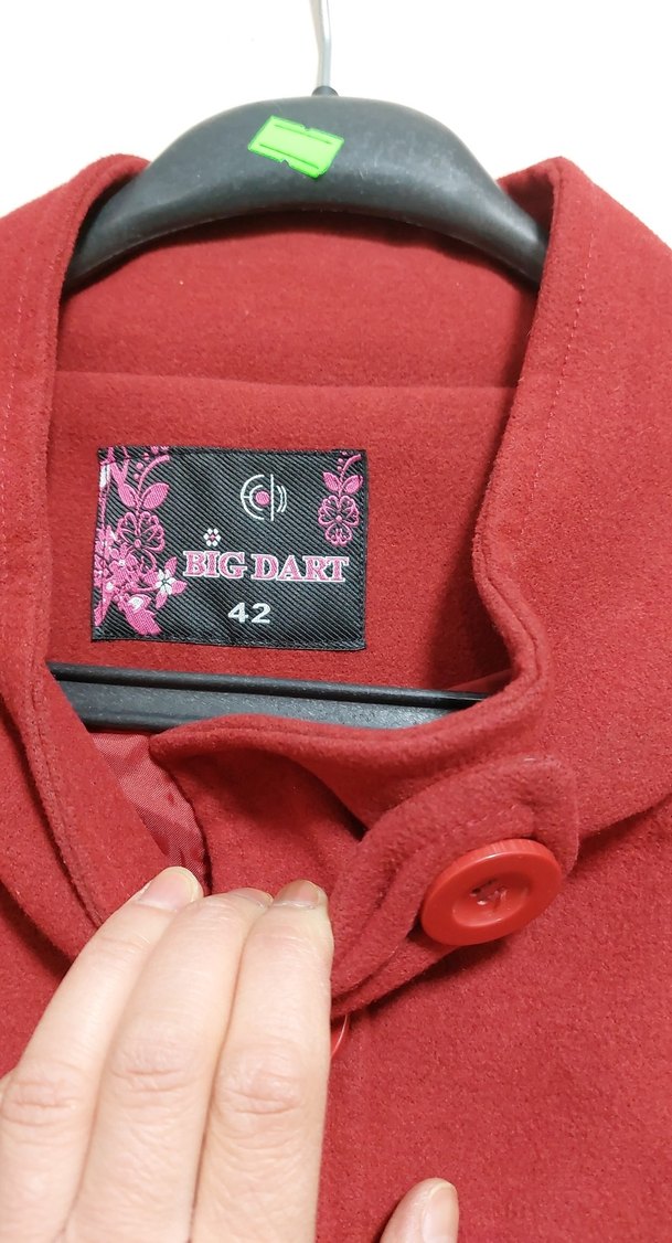 Düğmeli Bordo Kaban - Görsel 3