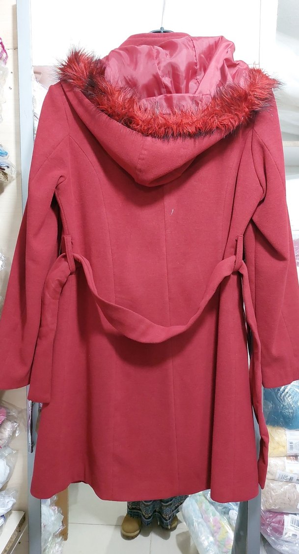 Düğmeli Bordo Kaban - Görsel 5