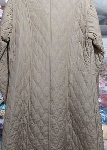 Düğmeli Bej Midi Kadın Ceket - Görsel 5