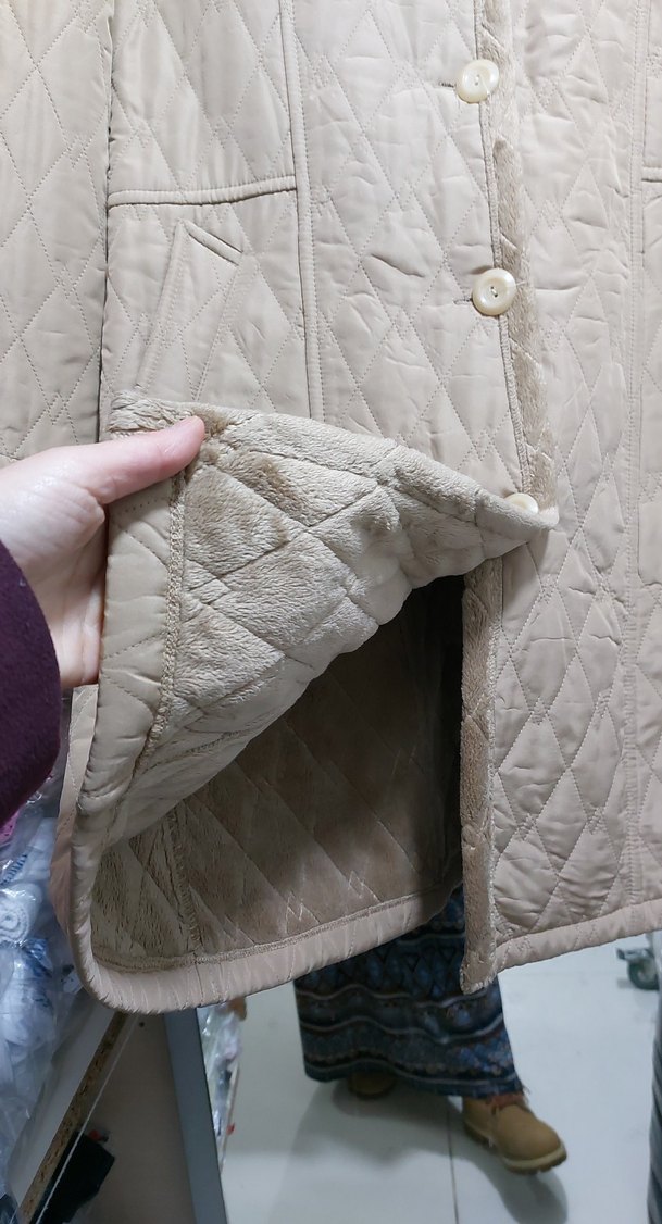 Düğmeli Bej Midi Kadın Ceket - Görsel 3