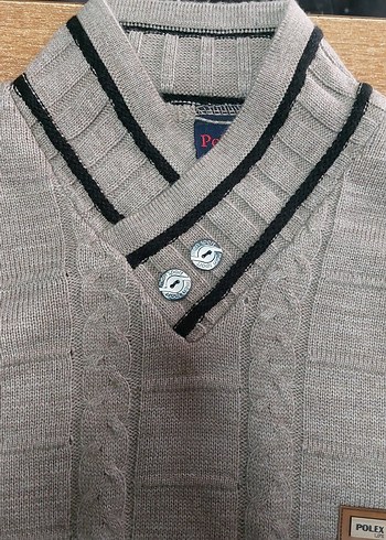 Gri V Yakalı Erkek Triko Kazak - Görsel 2