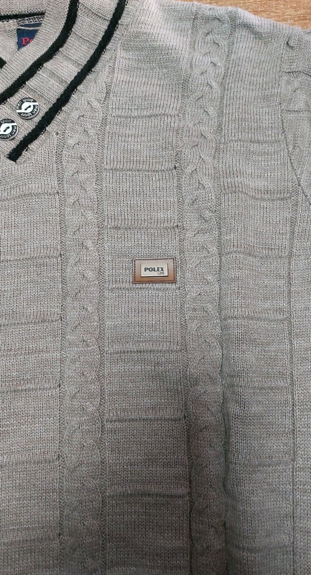 Gri V Yakalı Erkek Triko Kazak - Görsel 3