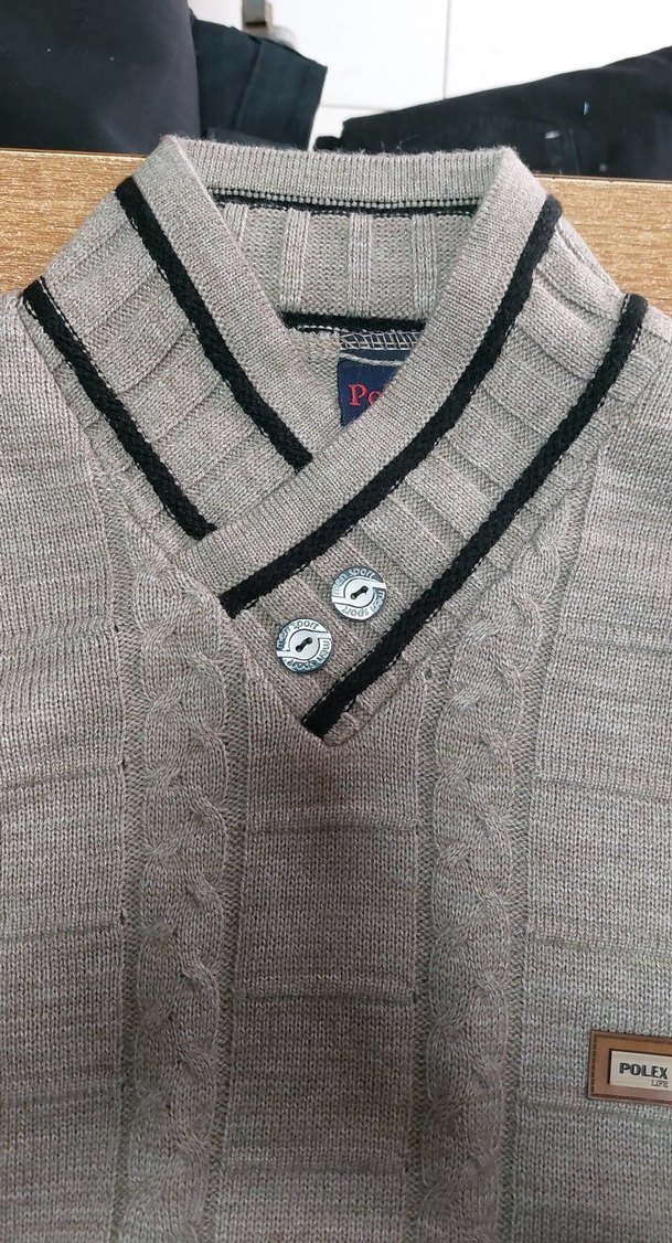 Gri V Yakalı Erkek Triko Kazak - Görsel 2