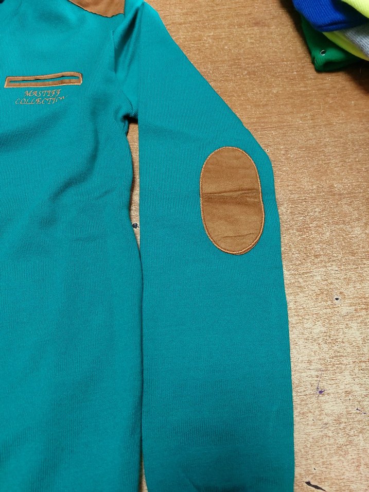 Turkuaz Erkek Sweatshirt Düğmeli ve Düz Desen - Görsel 2