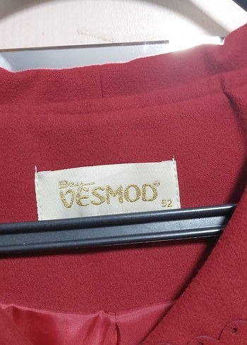 Düğmeli koyu kırmızı Kadın Kaban - Görsel 3