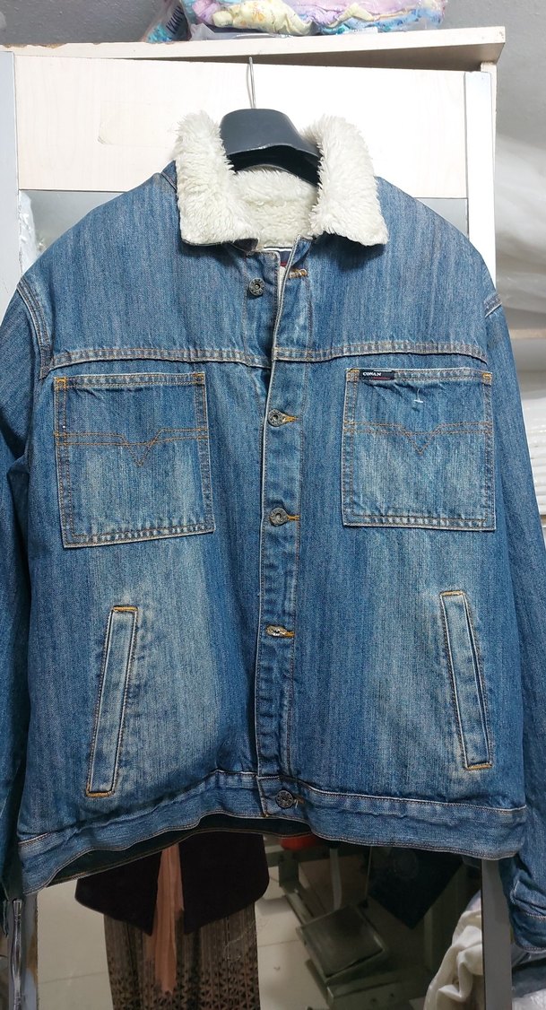 Düğmeli Mavi Kadın Denim Ceket - Görsel 2