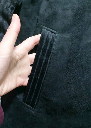 Siyah Erkek Süet Ceket Fermuarlı - Görsel 2