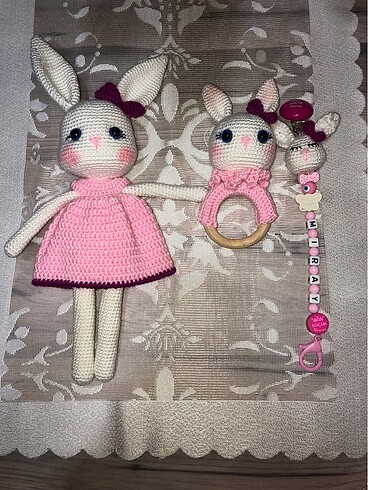 Amigrumi tavşan bebek set