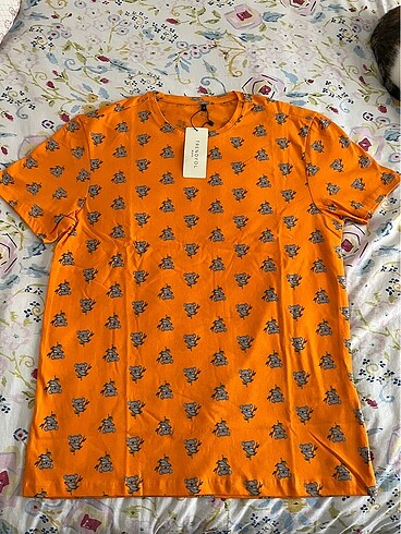 Trendyol man reguler fit turuncu örme sortlu pijama takımı