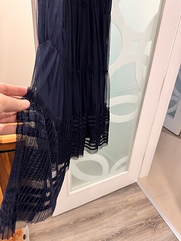 Lacivert elbise - Görsel 6