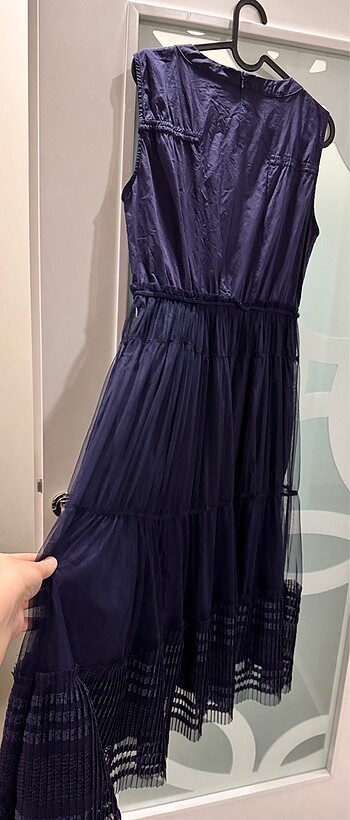 Lacivert elbise - Görsel 8