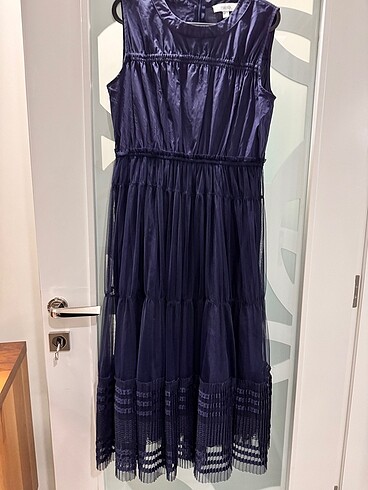 Lacivert elbise - Görsel 9