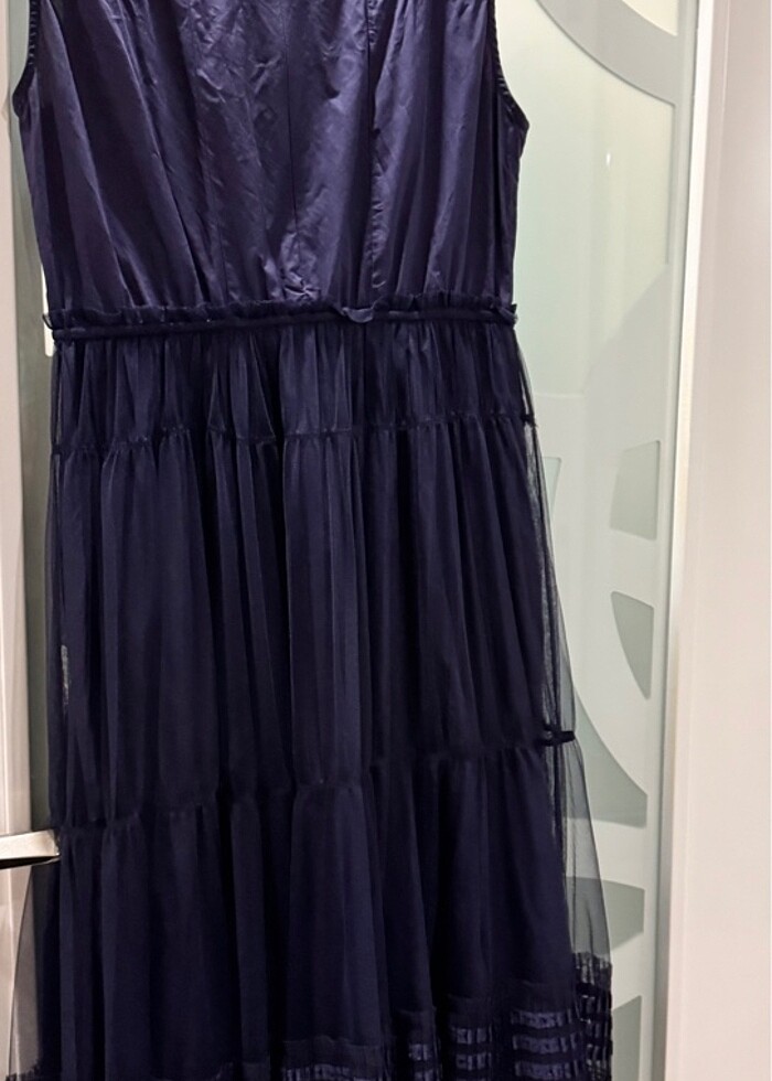 Lacivert elbise - Görsel 3