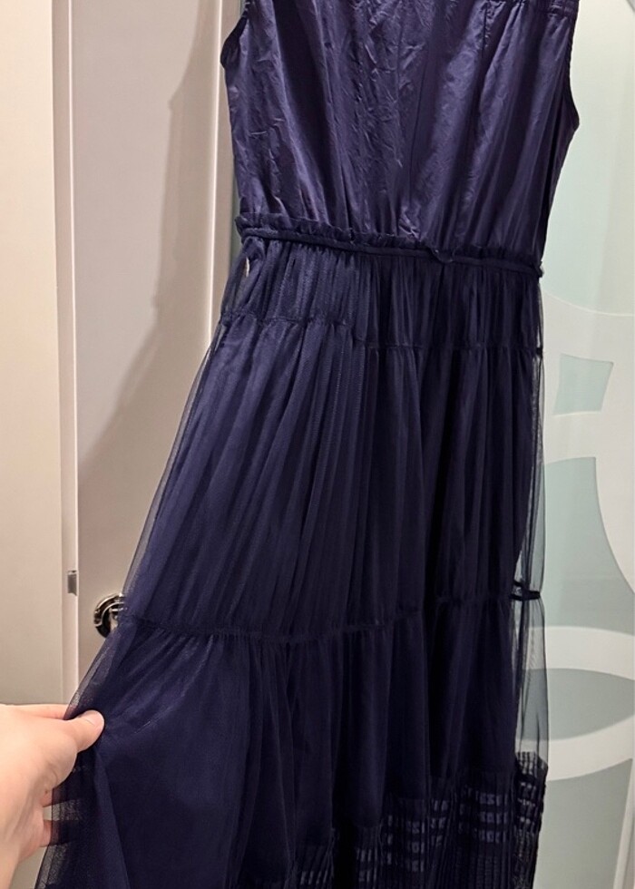 Lacivert elbise - Görsel 2