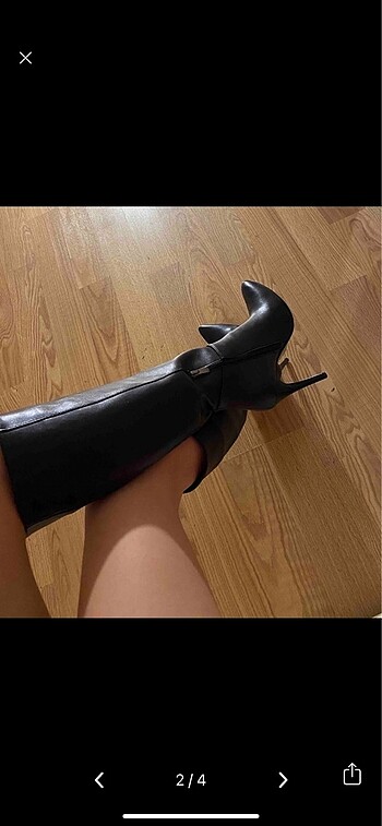 Zara Topuklu siyah çizme