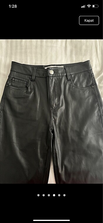 Bershka siyah deri pantolon