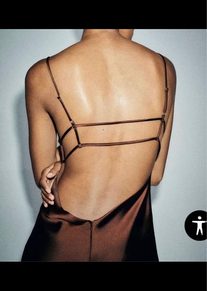 Zara saten elbise - Görsel 2