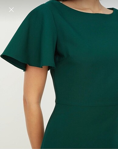 Vücuda Oturan Volanlı Midi Dokuma Elbise - Görsel 11