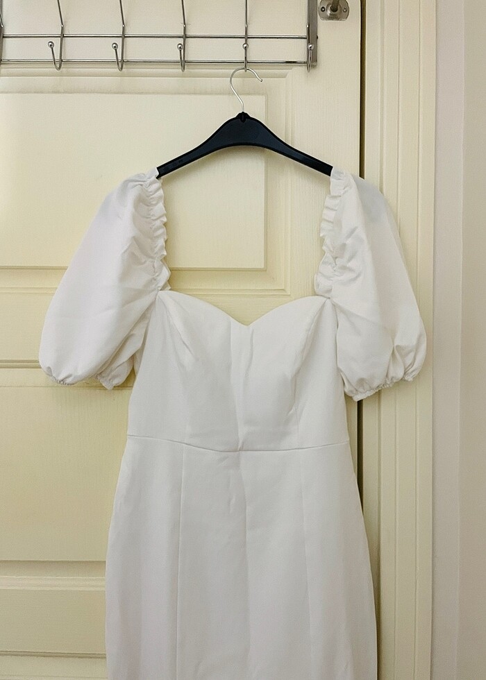 Ekru Yaka Detaylı Elbise - Görsel 2