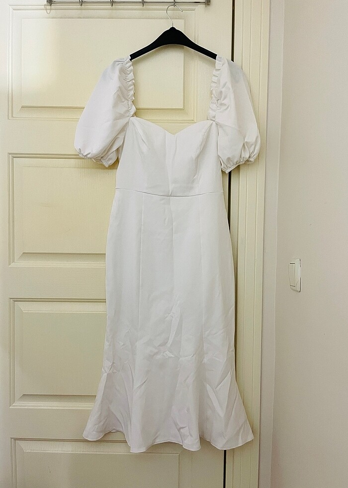 Ekru Yaka Detaylı Elbise - Görsel 3