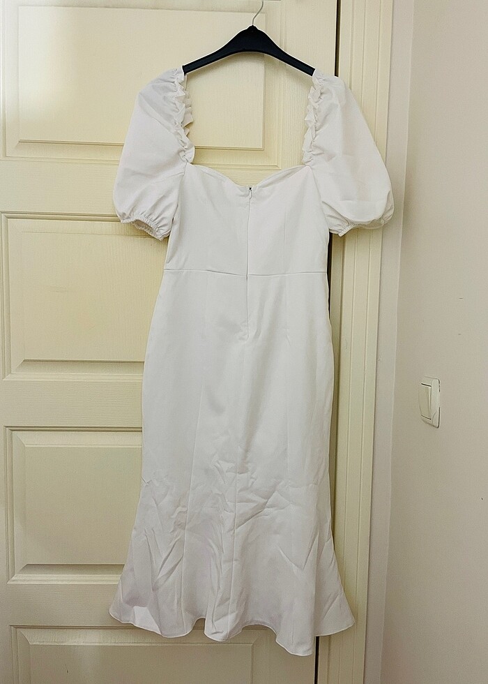 Ekru Yaka Detaylı Elbise - Görsel 5