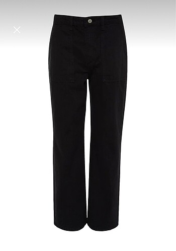 Siyah Cep Detaylı Yüksek Bel Wide Leg Jeans - Görsel 9