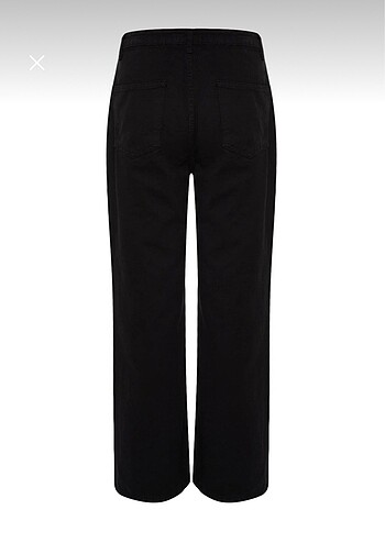 Siyah Cep Detaylı Yüksek Bel Wide Leg Jeans - Görsel 10