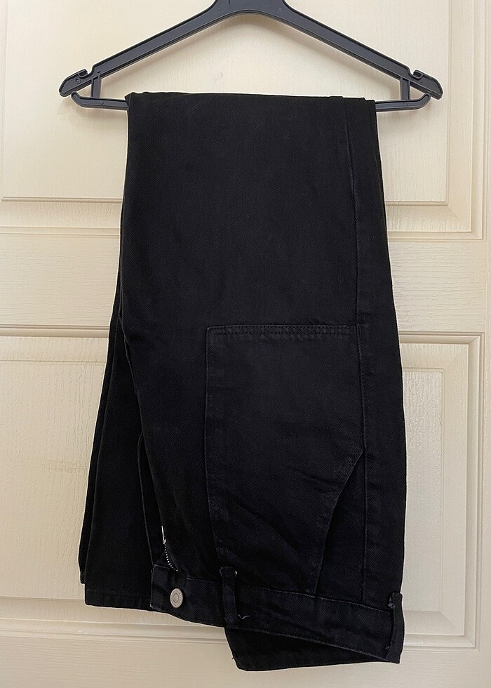 Siyah Cep Detaylı Yüksek Bel Wide Leg Jeans - Görsel 2