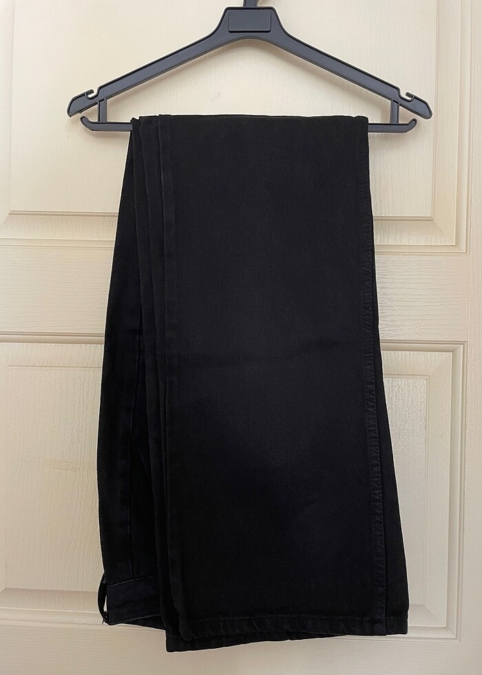 Siyah Cep Detaylı Yüksek Bel Wide Leg Jeans - Görsel 3