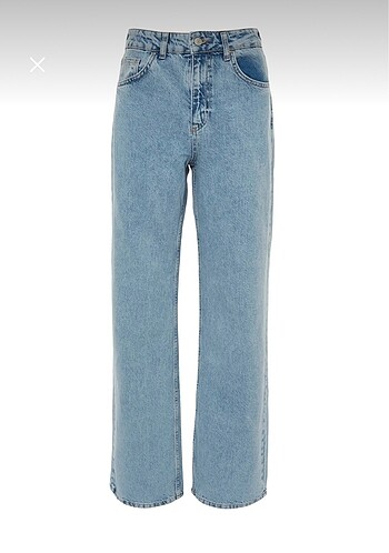 Açık Mavi Yüksek Bel Wide Leg Jeans - Görsel 11