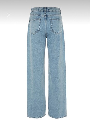 Açık Mavi Yüksek Bel Wide Leg Jeans - Görsel 12