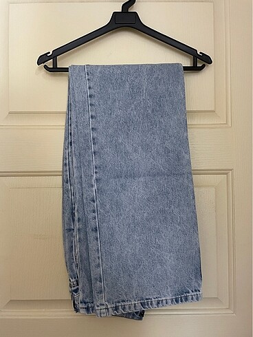 Açık Mavi Yüksek Bel Wide Leg Jeans - Görsel 7