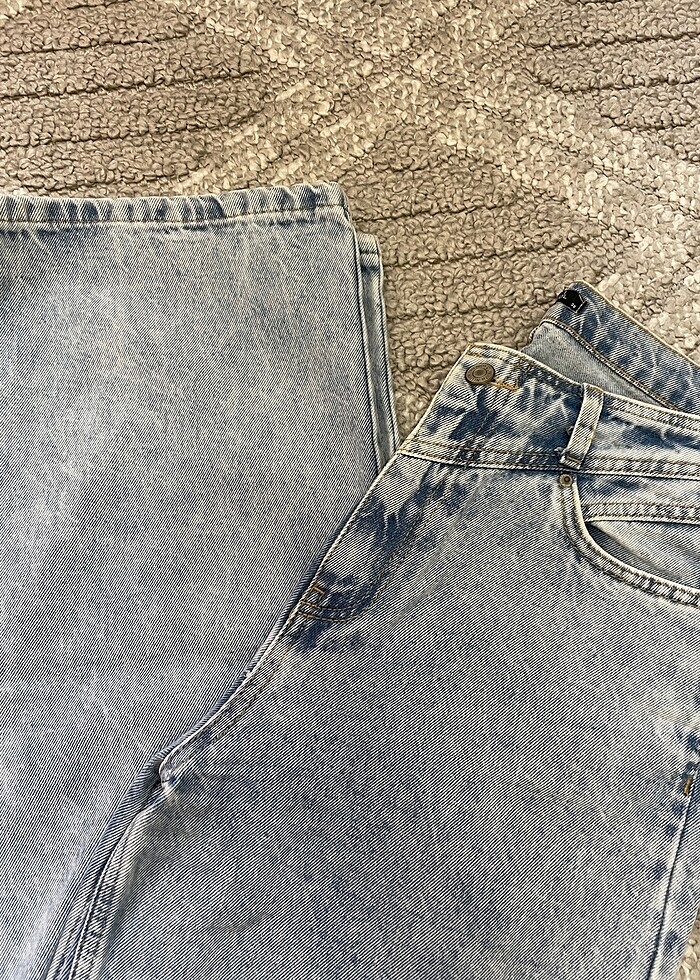 Açık Mavi Yüksek Bel Wide Leg Jeans - Görsel 3