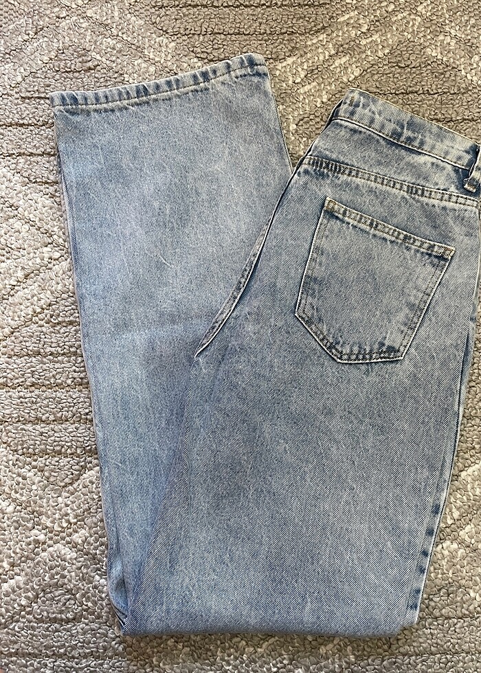 Açık Mavi Yüksek Bel Wide Leg Jeans - Görsel 4