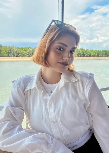 Beyaz Crop Dokuma Poplin Gömlek - Görsel 7