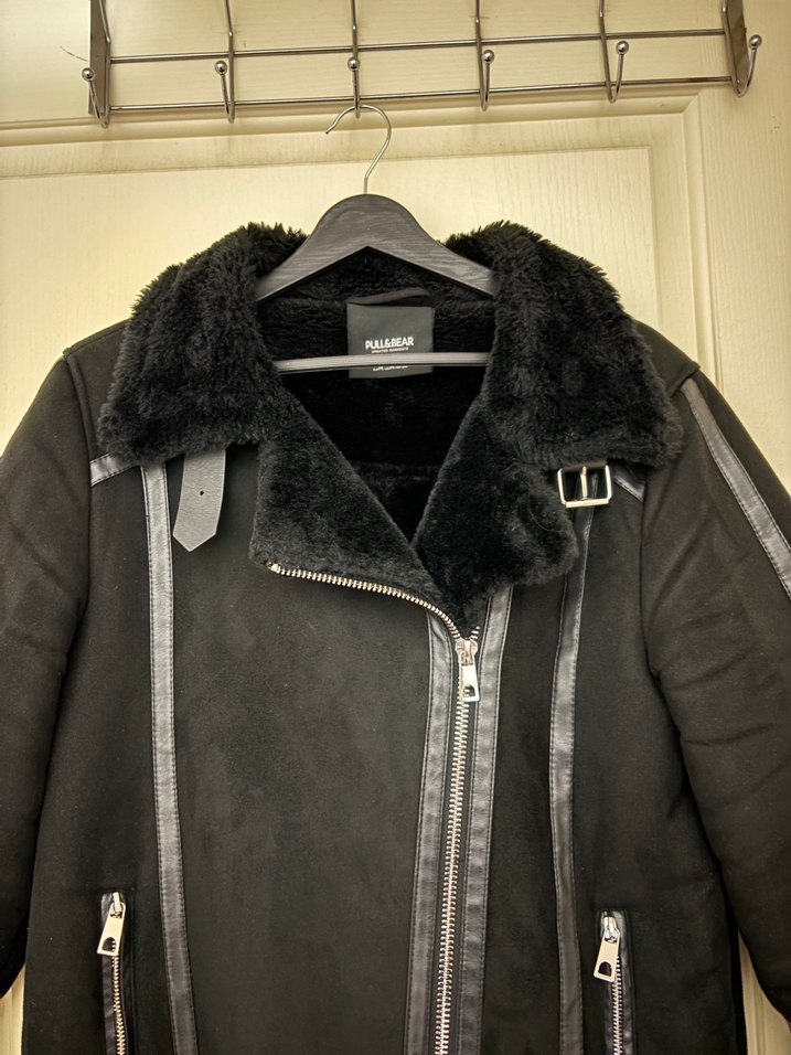 Siyah Kadın Süet Biker Ceket - Görsel 4