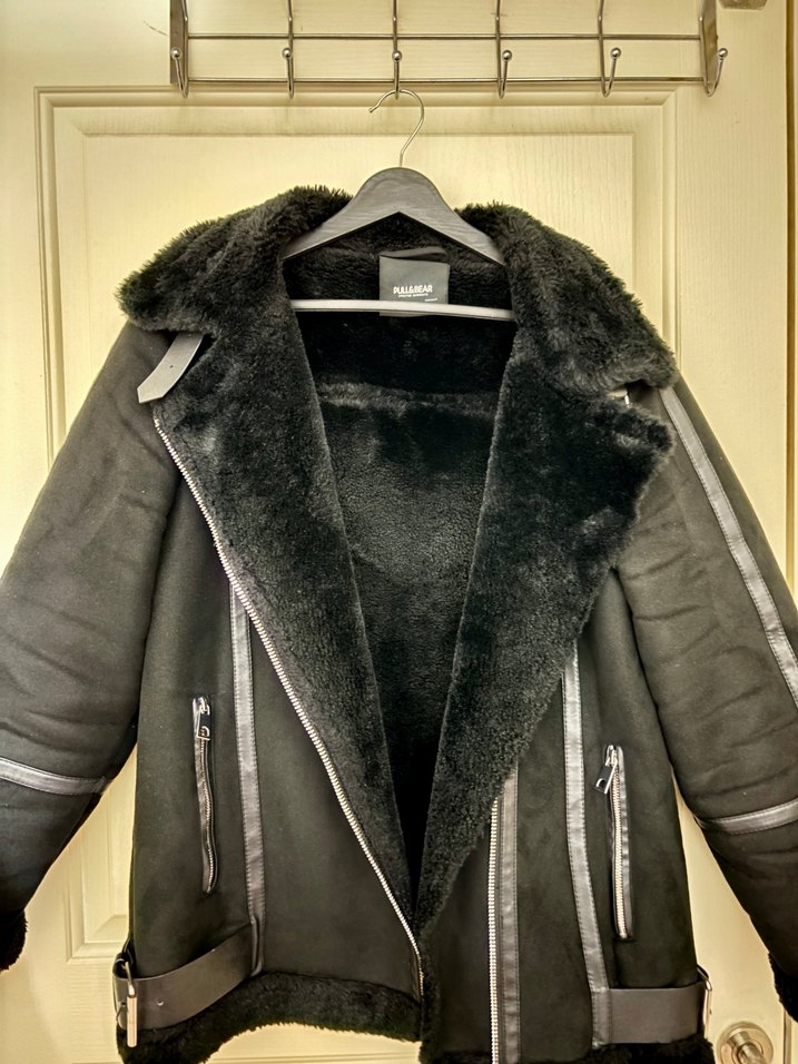 Siyah Kadın Süet Biker Ceket - Görsel 5