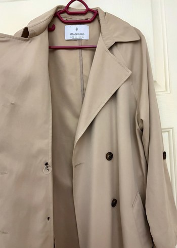 Dökümlü Uzun Trençkot - Görsel 4