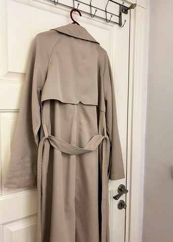 Dökümlü Uzun Trençkot - Görsel 5